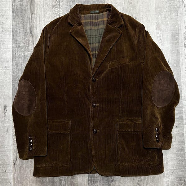 J Crew Heavy Corduroy Ludlow Jacket Brown Patched Elbow Sportsman Jacket Sz L
