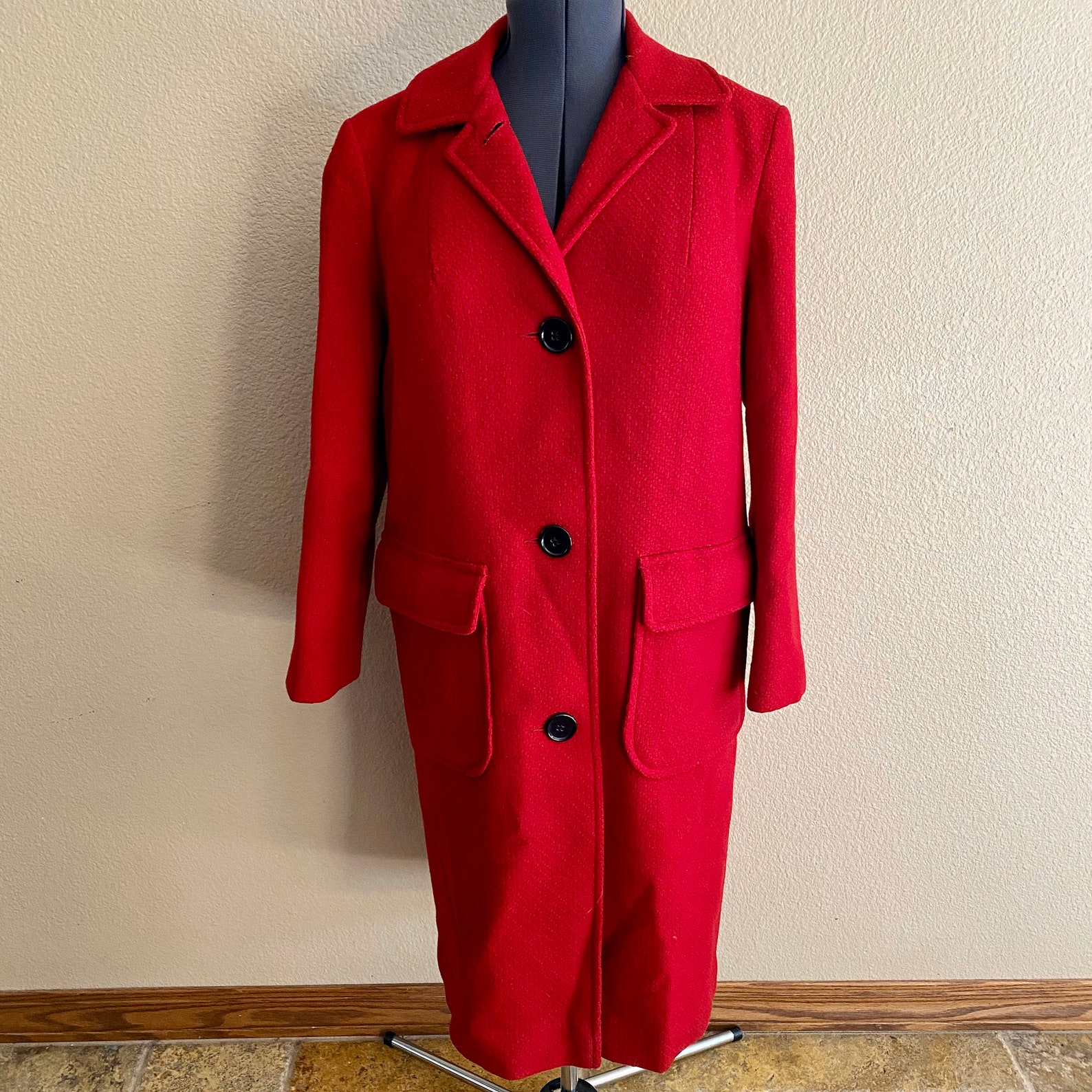 Vintage Pendleton 100% Virgin Red Wool Silk Lined Long Coat 3 | Etsy