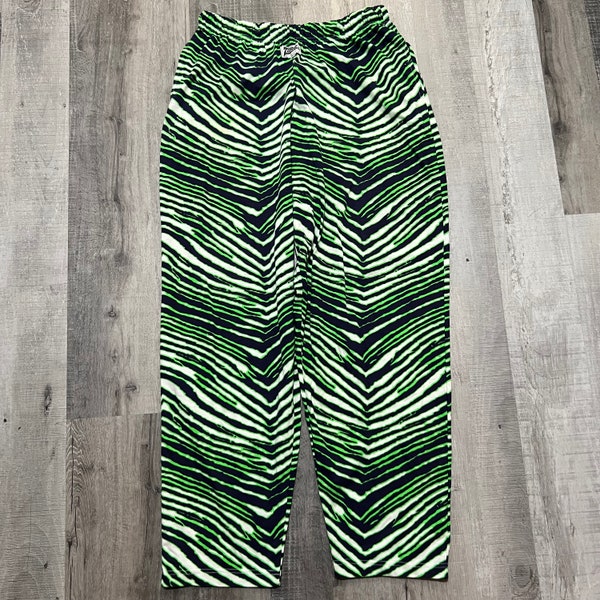 VTG Zubaz Baggy Green Zebra Gym Parachute MC Hammer Seahawks Work Out Pants