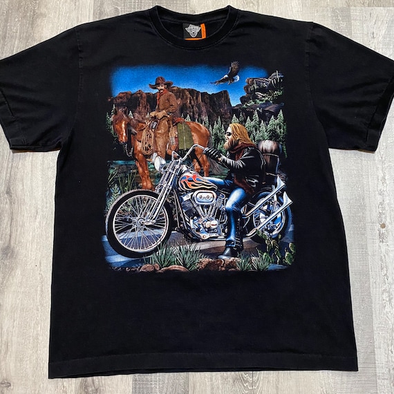 Vtg Rock Eagle Ride With Pride Big Graphic Wester… - image 1