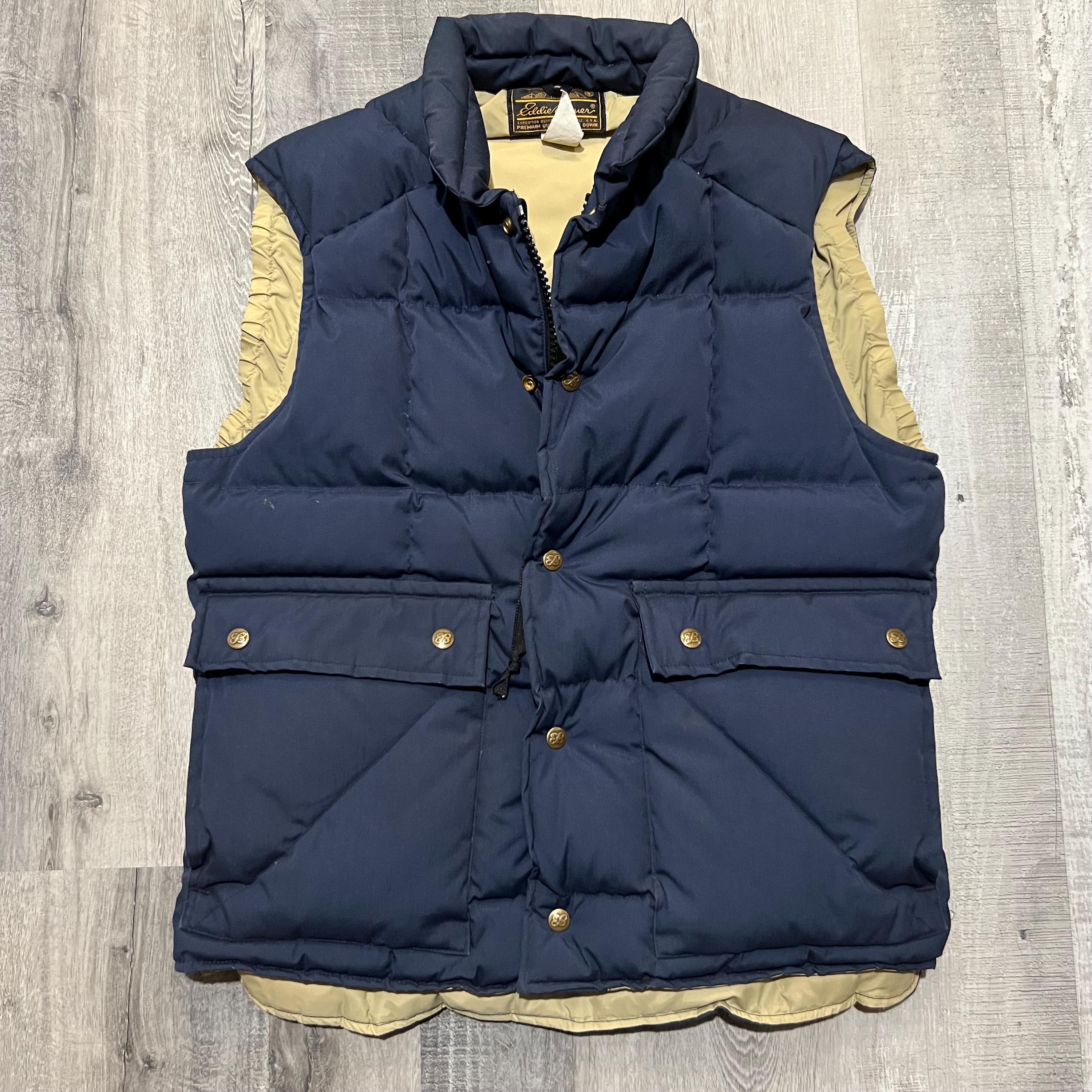 VTG Eddie Bauer 1980s Puffer Thick Goose Down Navy Blue USA
