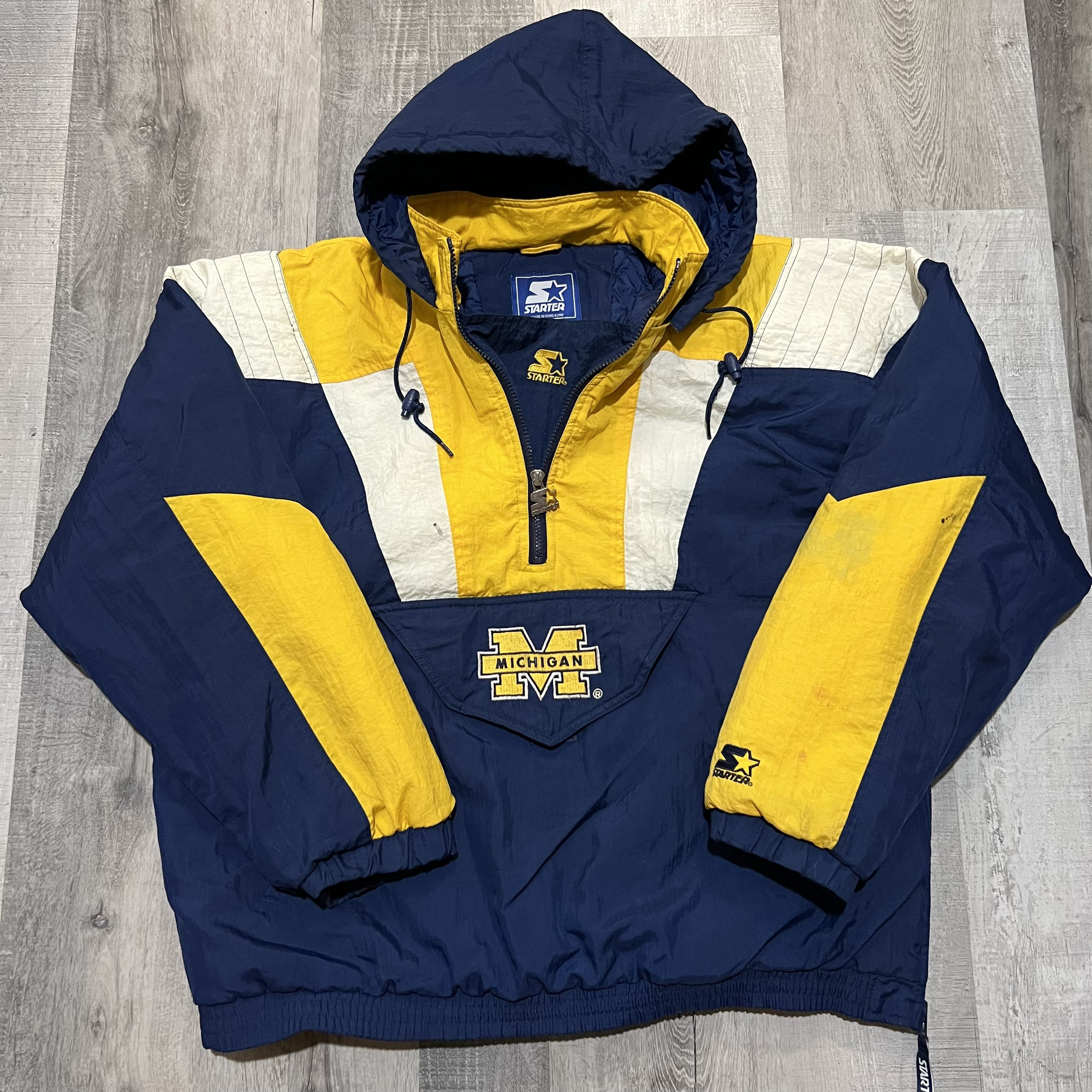 Vintage Starter Michigan Wolverines 90s Hooded 1/4 Zip College Puffer Jacket  - Etsy UK