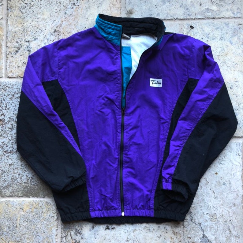 Vintage Tinley PurpleTeal 90s Zip Up Windbreaker Jacket