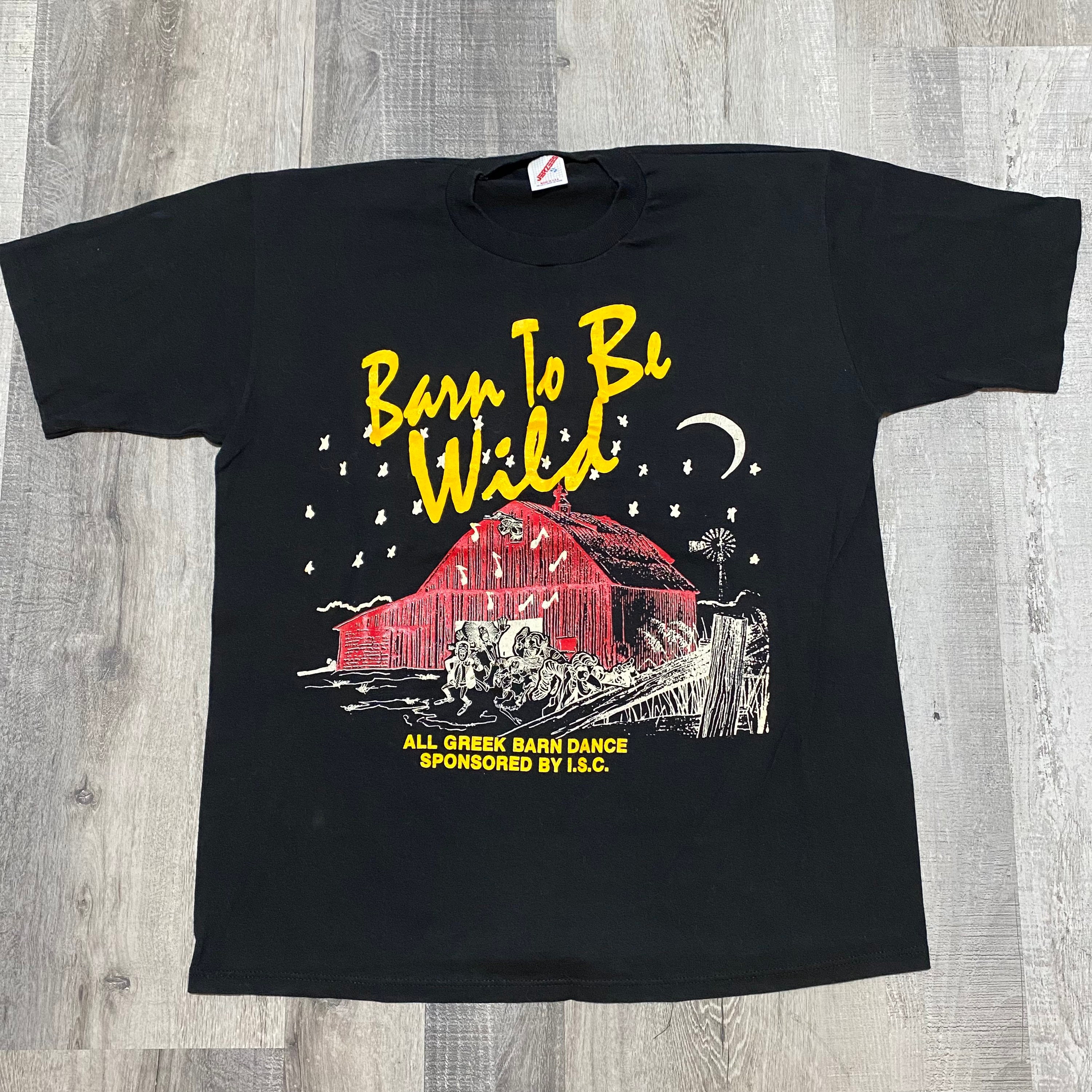 Vintage Born to Be Wild All Greek Barn Dance Black Script 80s USA