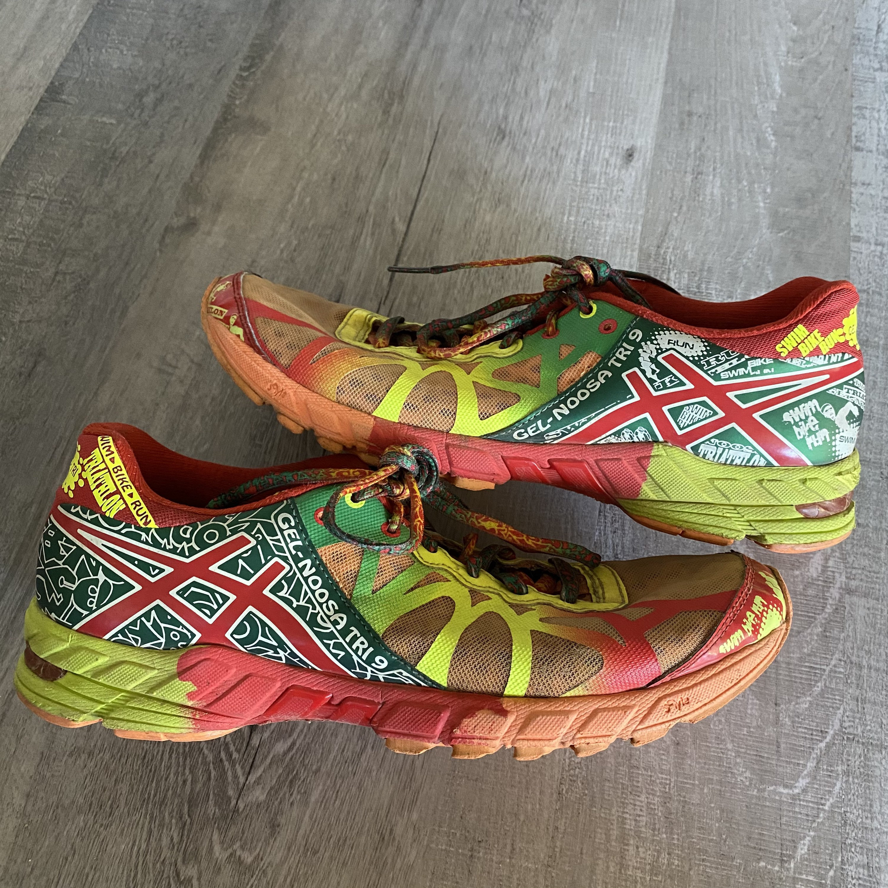 asics multi colored shoes