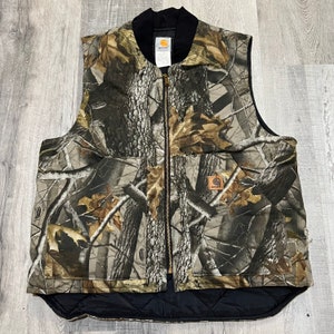 Vintage Carhartt Realtree Woodland Camo Quilted V20 CMO Outdoor