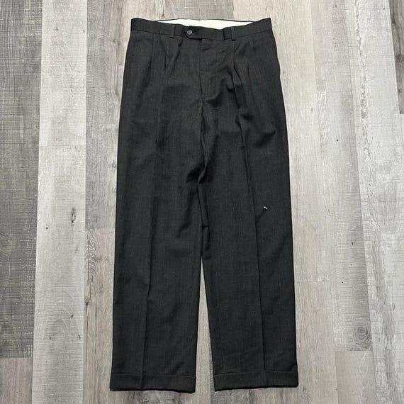 black dress pants baggy Men's Black Loose Fit Dress Pants