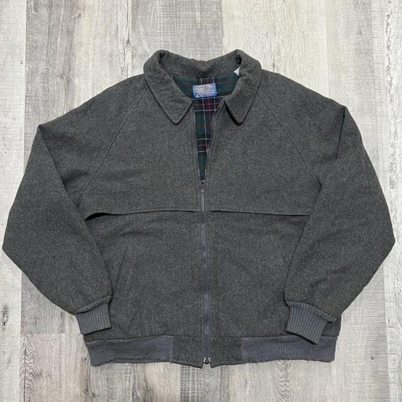 VTG Pendleton 70s/80s Grey Blouson Cruiser Plaid Lined Full Zip