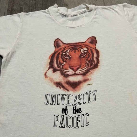 VTG UOP University Of The Pacific White 80s Tiger… - image 2