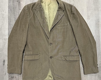 VTG 60s 70s BRENT Tan Corduroy 3 Button Corduroy Hippie Disco Casual Sport Coat