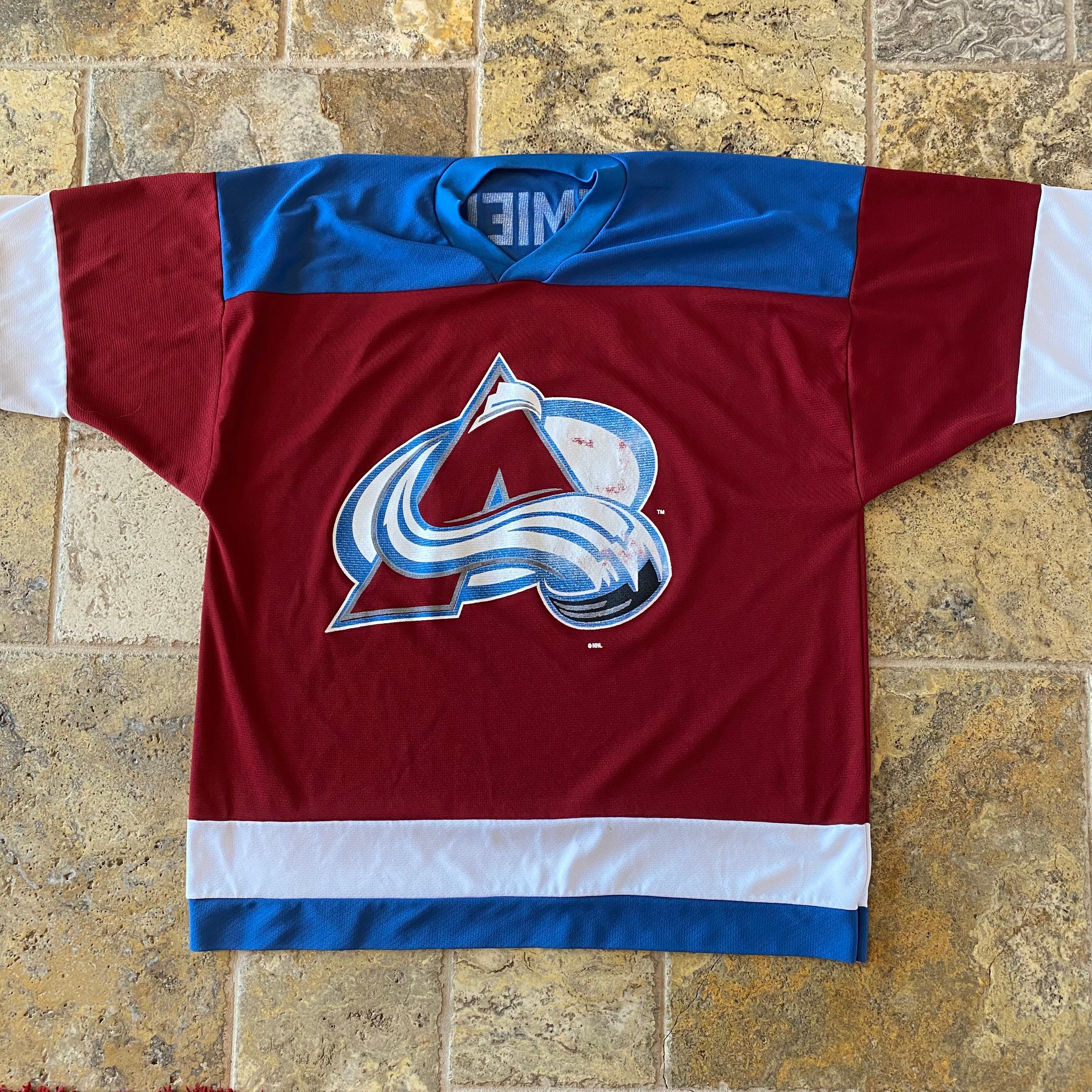 Vintage Logo 7 Colorado Avalanche Lemieux 22 Warm Up NHL ...