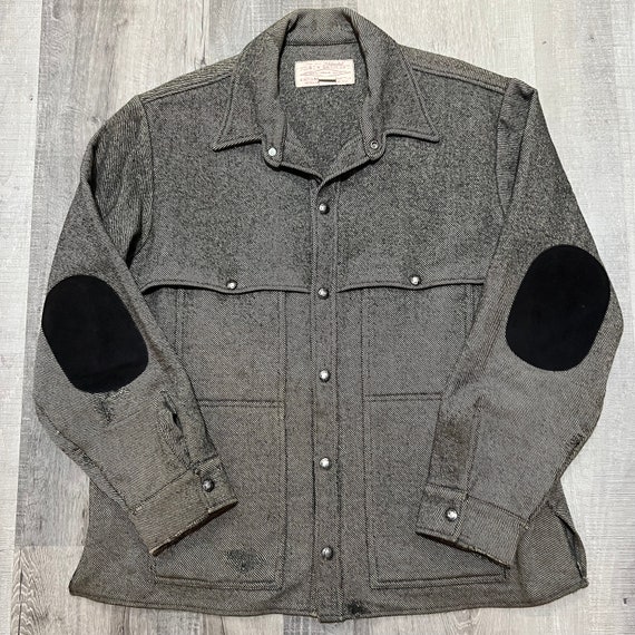 Vintage Filson Mackinaw Wool Cape Coat Grey Herri… - image 1