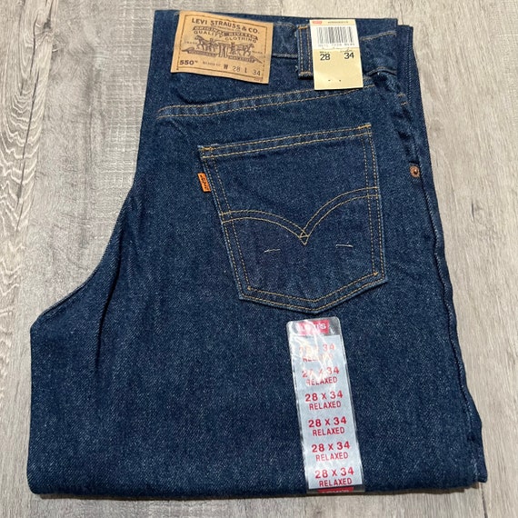 Vintage Levis Deadstock 550 Relaxed Indigo Denim … - image 1