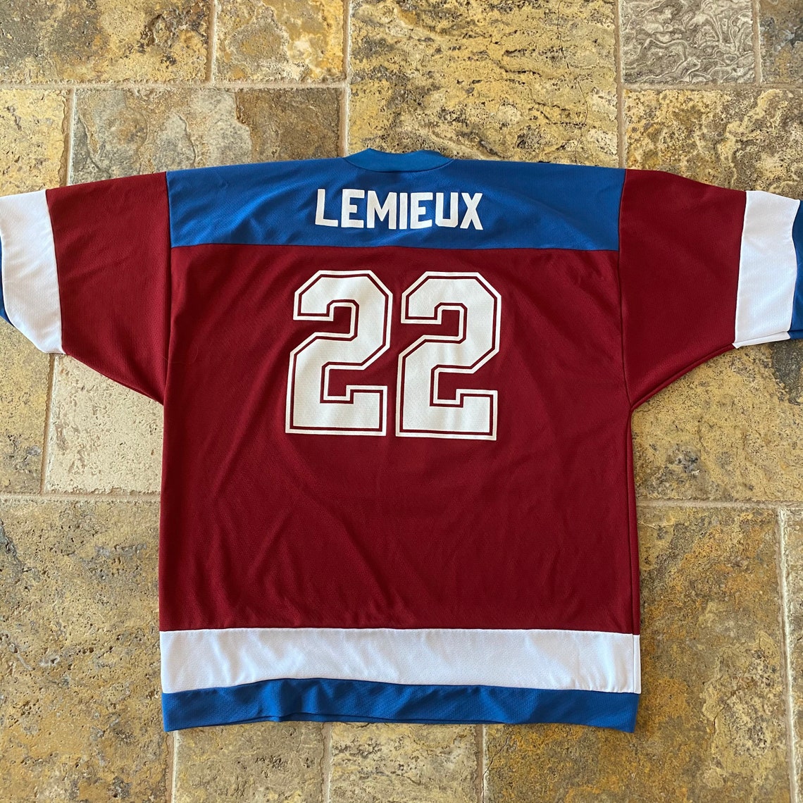 Vintage Logo 7 Colorado Avalanche Lemieux 22 Warm Up NHL ...