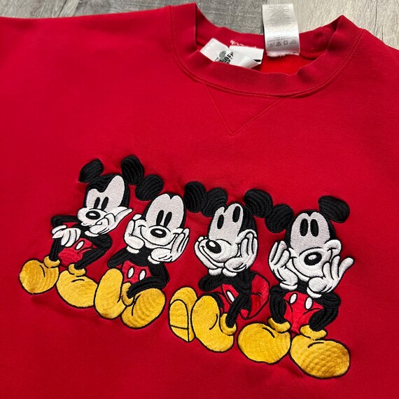 VTG Disney Catalog Red 90s Mickey Mouse Thick Emb… - image 2