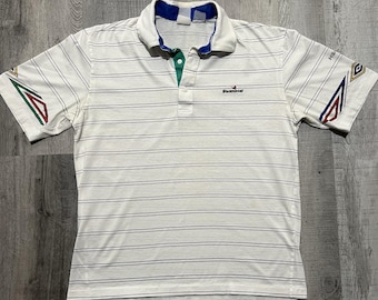 VTG Steamboat Colorado Ski Resort White HEAD Ski Polo de manga corta a rayas