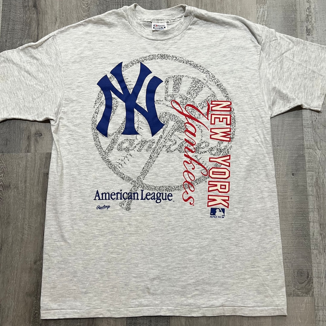 VTG New York Yankees 1991 Grey MLB Big Graphic 90s Nyc USA