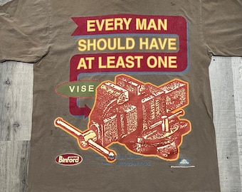 VTG Home Improvement Vise Grip Brown Every Man Should Have One TV Work Shirt