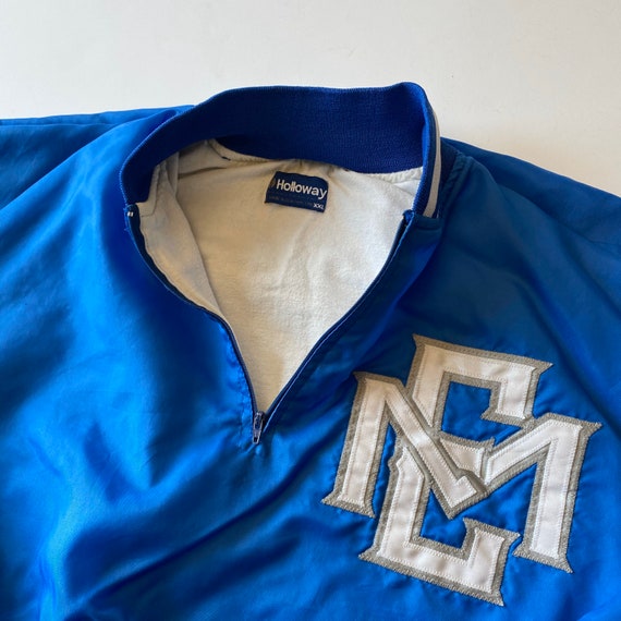 Vintage Holloway Chalk line Style College FraternitySorority 80s Pull Over Jacket