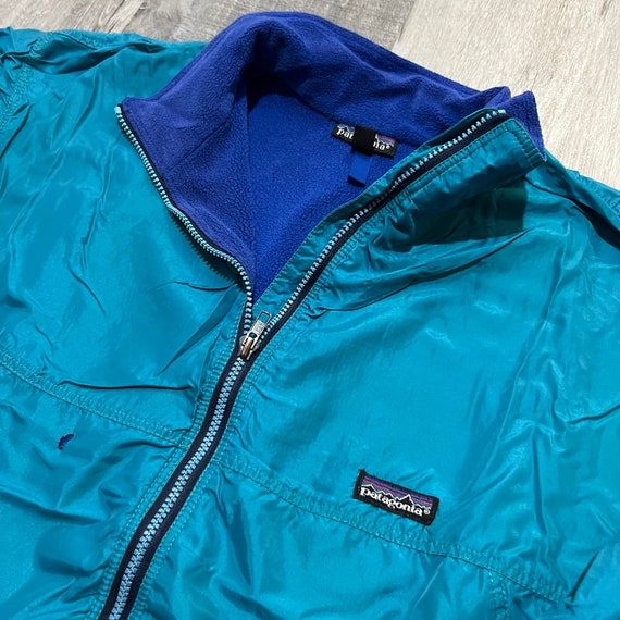 VTG Patagonia Blue Fleece Lined Teal Nylon Distressed VTG Patagonia Blue Fleece Lined Teal Nylon Distressed