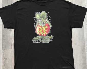 Ed Big Daddy Roth Rat Fink Black Hot Rod Mens T Shirt Iron on