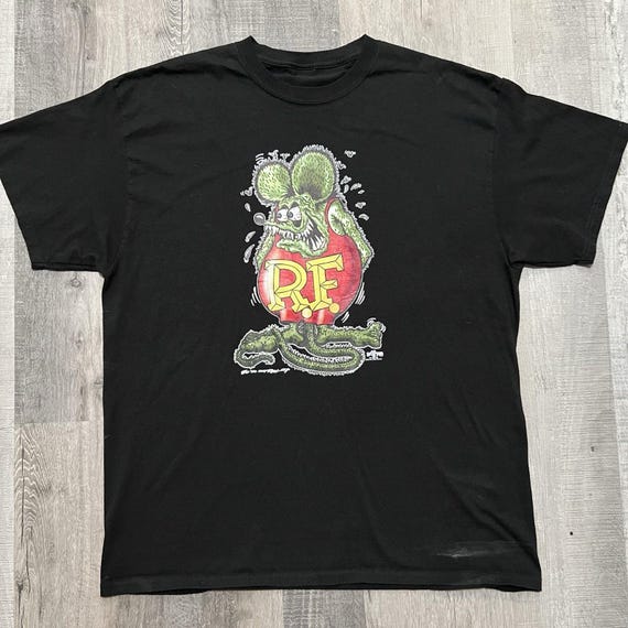 Ed Big Daddy Roth Rat Fink Black Hot Rod Mens T Shirt Iron on