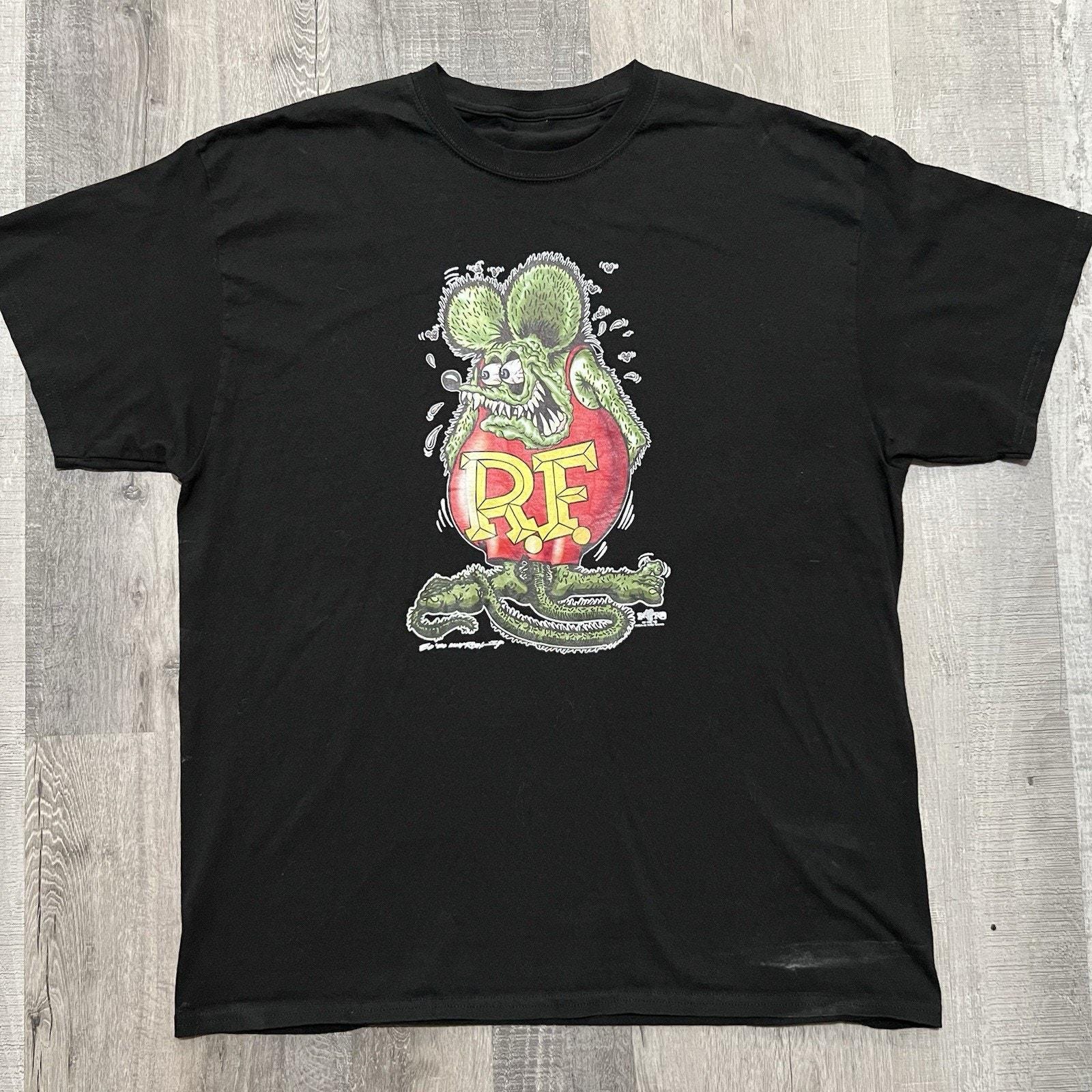Ed Big Daddy Roth Rat Fink Black Hot Rod Mens T Shirt Iron On Racing Size XL