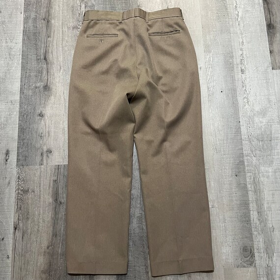 VTG 80s Levis Action Slacks Beige Dacron Polyester Straight