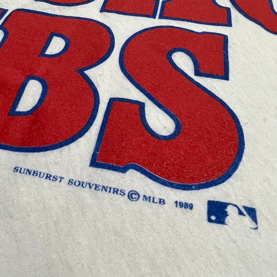 VTG Chicago Cubs 1989 White Big Graphic MLB 80s I… - image 4
