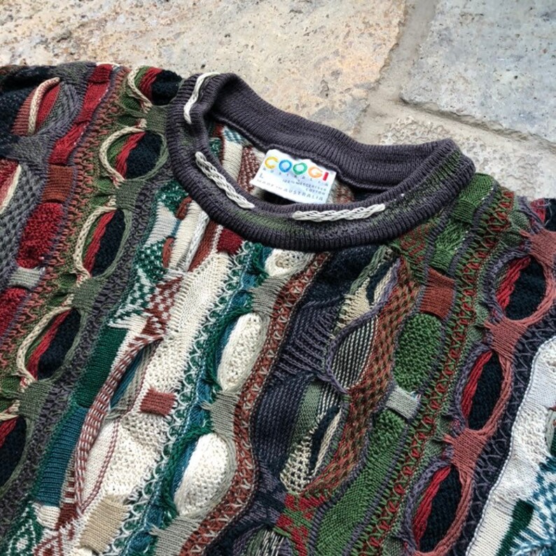 Vintage COOGI Australia Striped Hip Hop Textured Cosby Sweater