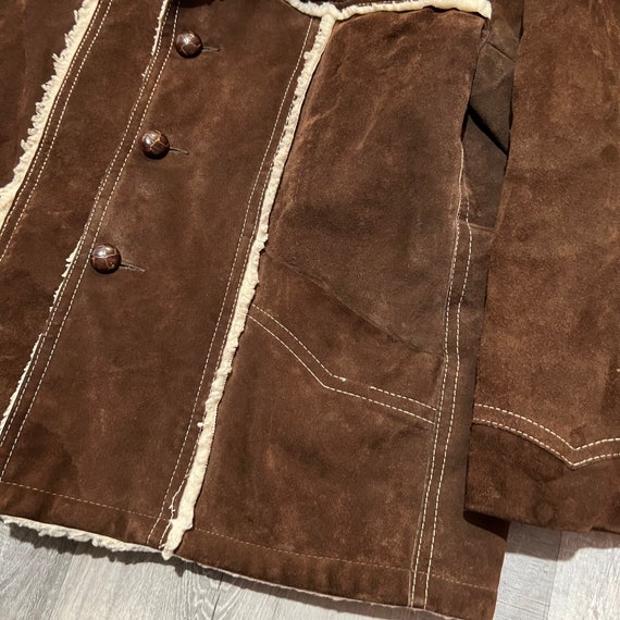 VTG Grais 60s/70s Brown Suede Split Cowhide Leath… - image 5