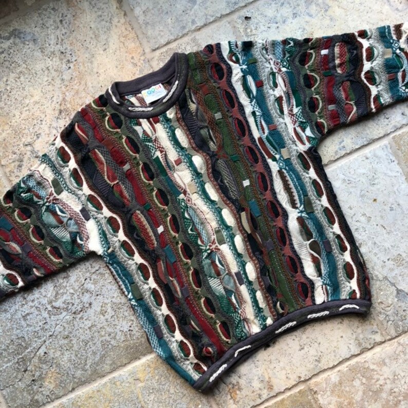 Vintage COOGI Australia Striped Hip Hop Textured Cosby Sweater