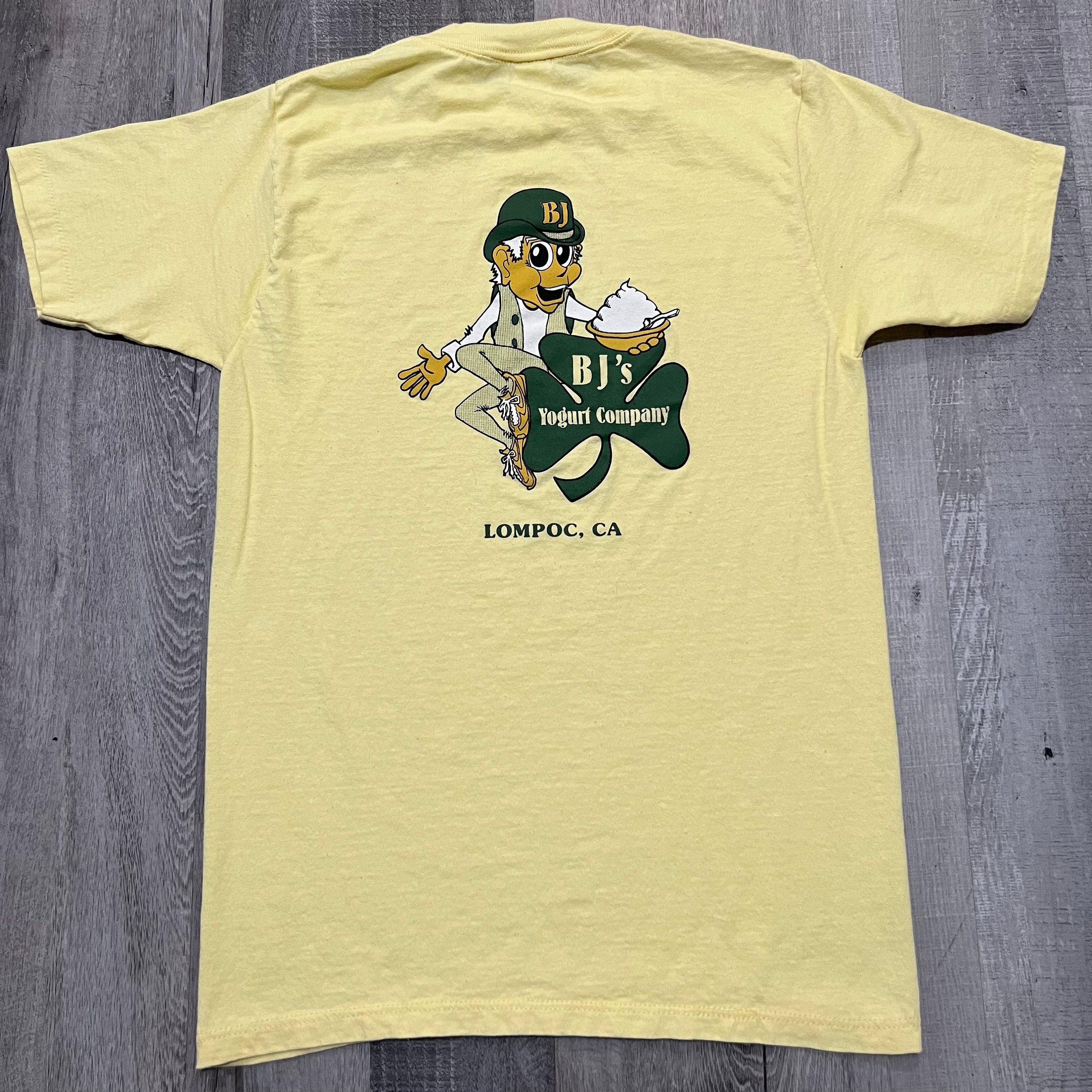VTG BJ’s Yogurt Company 70s/80s Yellow Jerzees By Russell Lompac,CA Clover Shirt