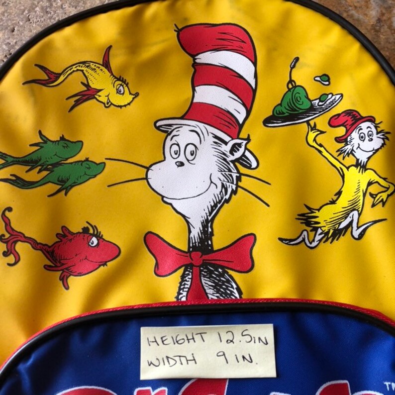 Seuss Cat in The Hat 1997 Kids BackpackFestival Bag Vintage Dr
