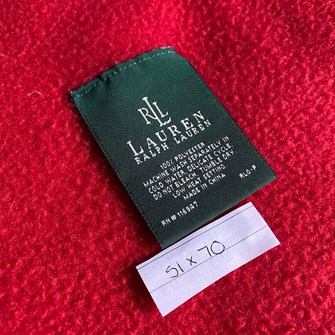 Vintage Lauren Ralph Lauren Red Fleece Polo Bear Throw Blanket Etsy