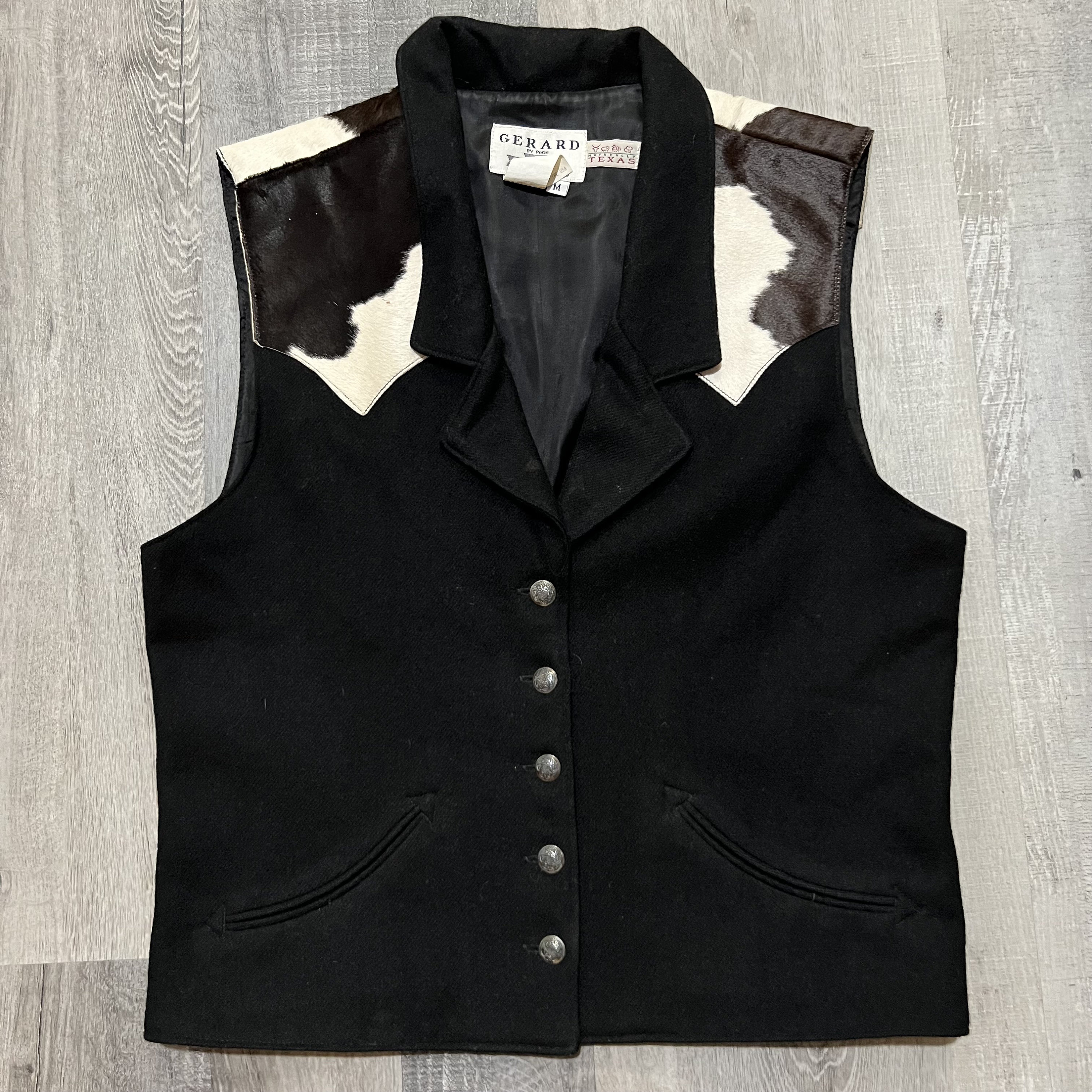 VTG Gerard by Pege Southwestern Cow Hide Calf Hair Black 100 VTG Gerard by Pege Southwestern Cow Hide Calf Hair Black 100