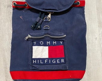 drawstring monogram tommy backpack