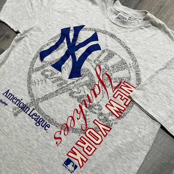VTG New York Yankees 1991 Grey MLB Big Graphic 90s Nyc USA