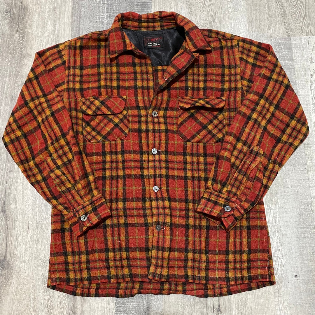 Orange Plaid Vintage Shirt