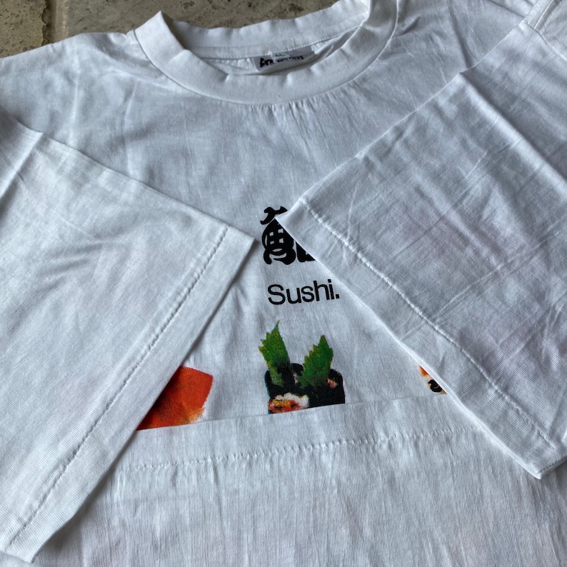 Vintage Tokyo Sushi Shiso Roll 90s Single Stitch Japanese Anime Japan Culture Tee