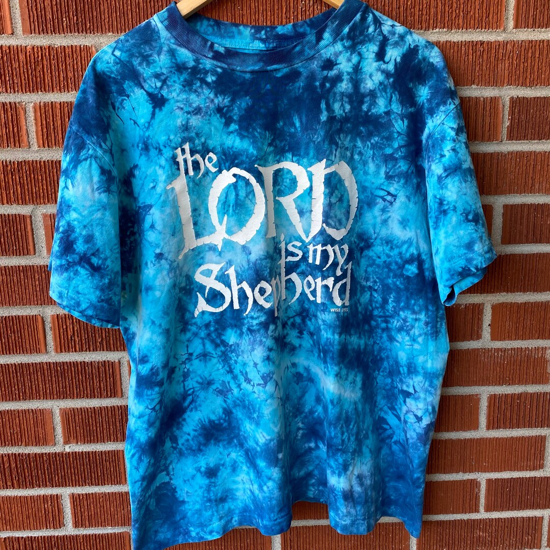 Vintage Lord is My Shepard Tie Dye Two Edged Sword Single Stitch Jesus