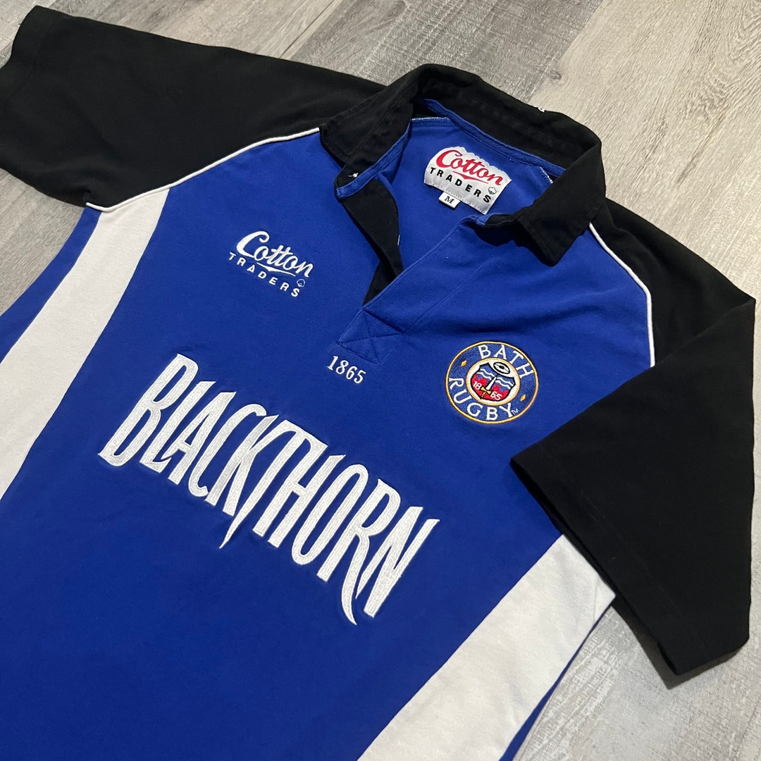 Vintage Bath Rugby Home Blackthorn Cotton Traders Athletic Jersey Shirt 