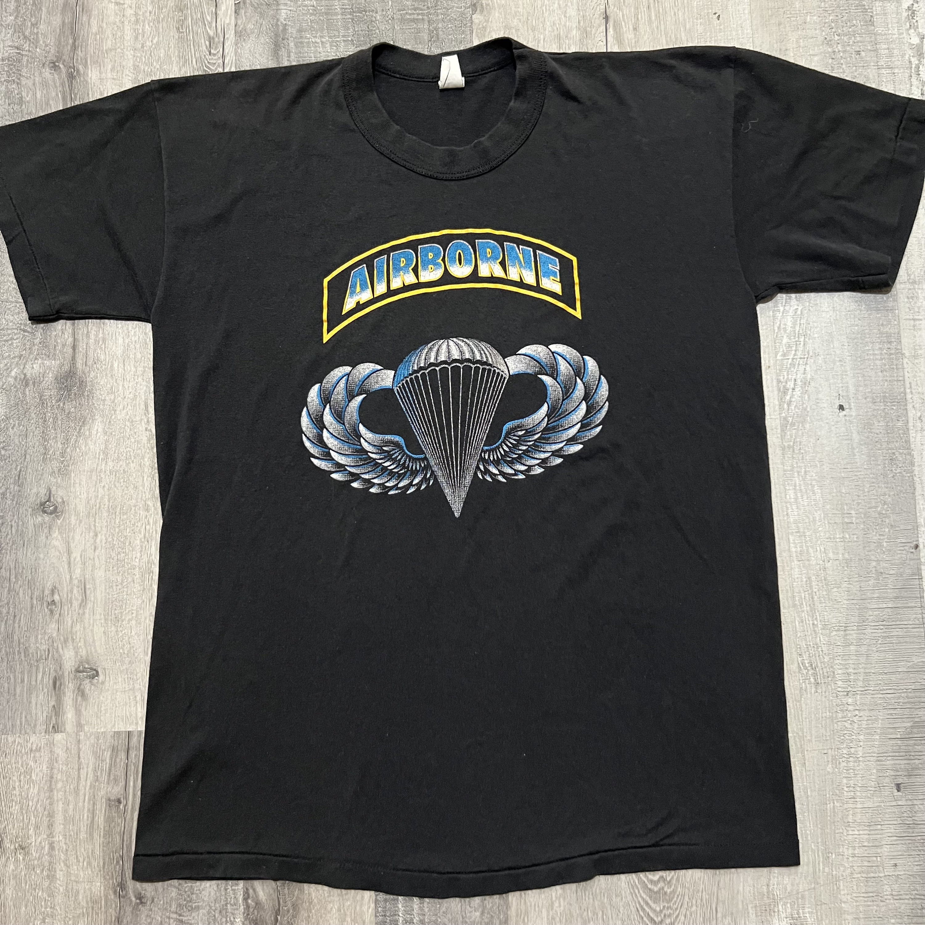 80's/Vintage Military Paratroopers Tシャツ Us Army Paratroops Paratrooper Ww2 Vintage Pt Workout Gear