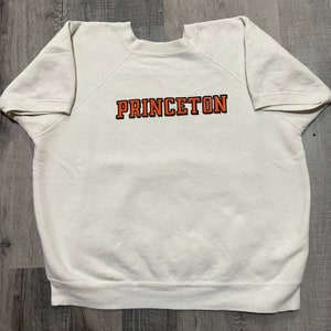 VTG 1960s Princeton University Velva Sheen White Short Sleeve College Sweatshirt