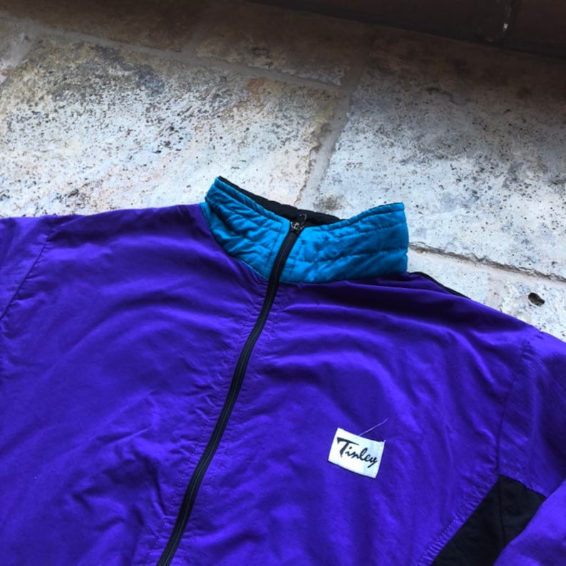 Vintage Tinley PurpleTeal 90s Zip Up Windbreaker Jacket
