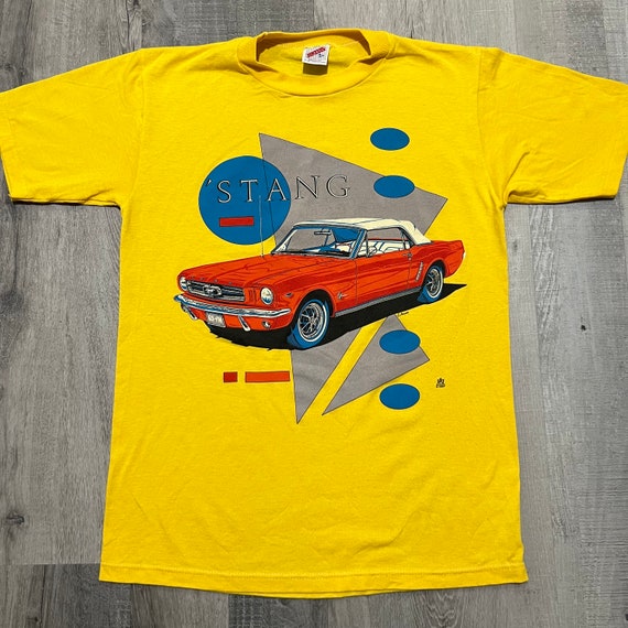 VTG 1987 Mustang Yellow Classic Car ‘STANG 80s Fo… - image 1