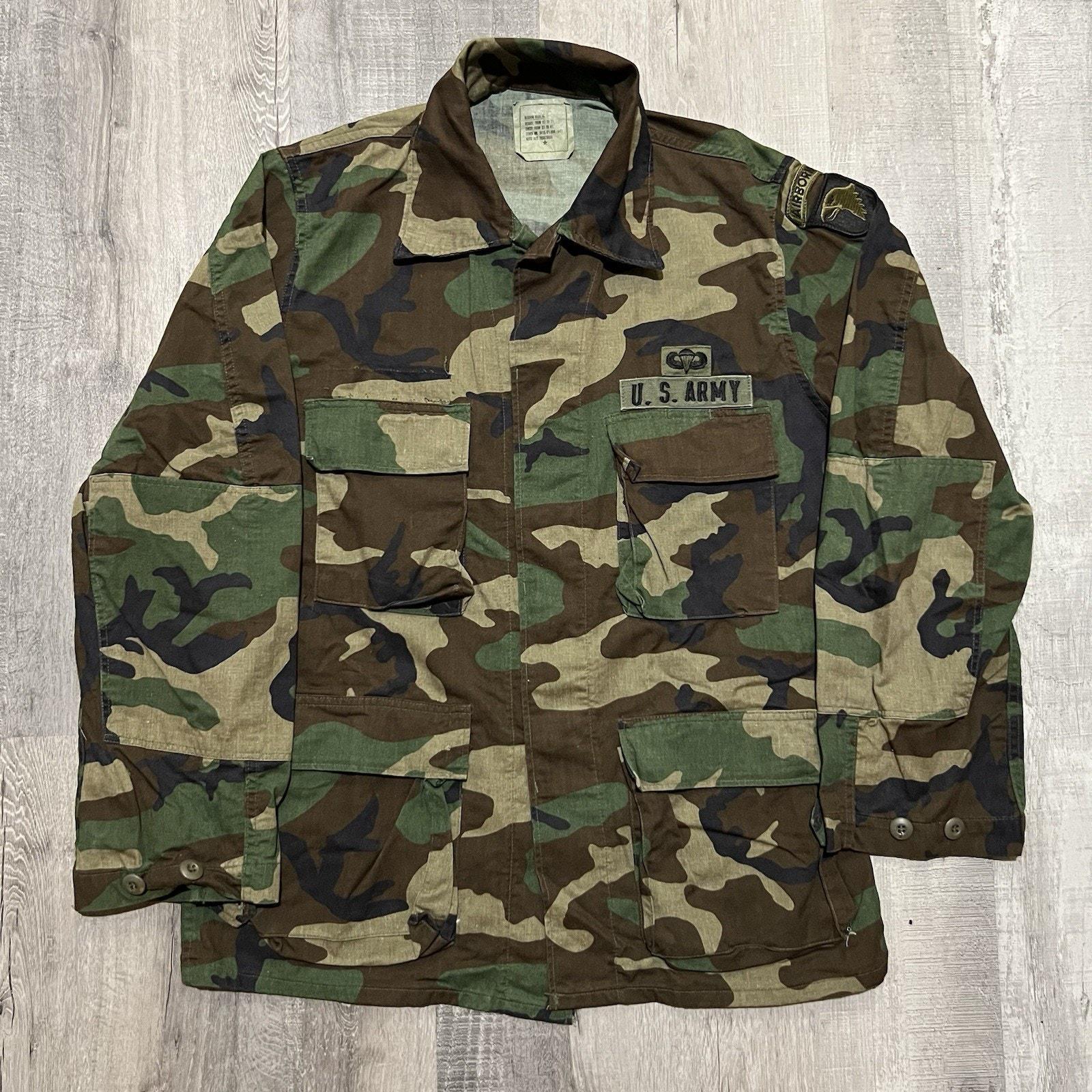 VTG 1980s US ARMY Woodland Combat Coat 1982 Airborne Parachute 4