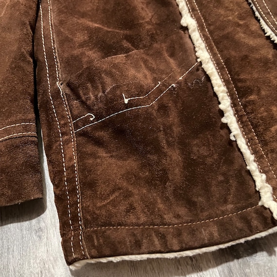 VTG Grais 60s/70s Brown Suede Split Cowhide Leath… - image 7