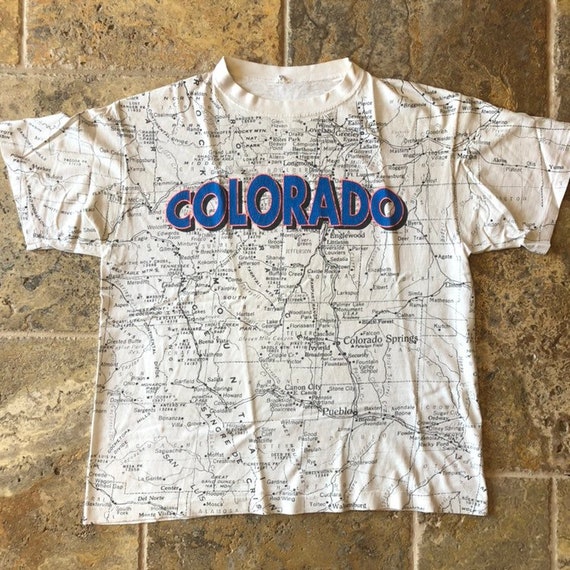 Vintage Colorado Map All Over Print Single Stitch