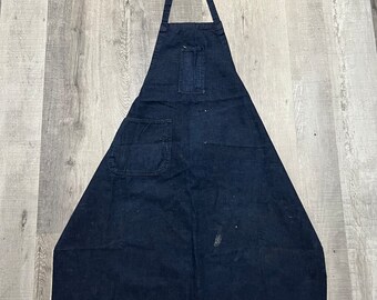 Vintage Dark Denim Selvedge Edge Bartender Work Apron Garage Shop Crafting Art 50s/60s